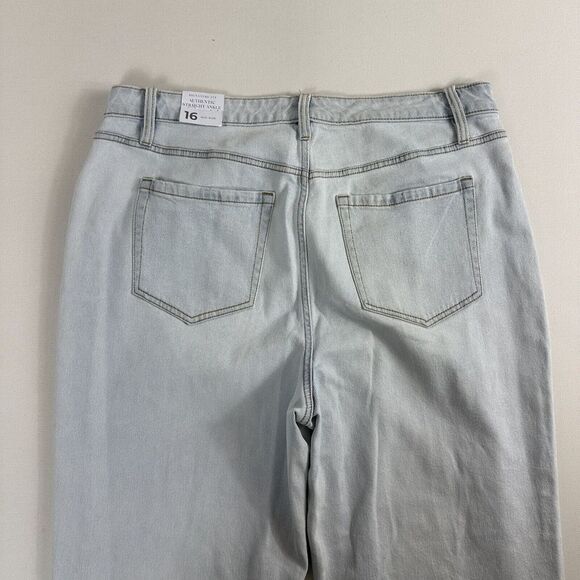 Lane Bryant Womens 16 Mid Rise Straight Ankle Jean Light Wash Blue signature Fit - Picture 4 of 9